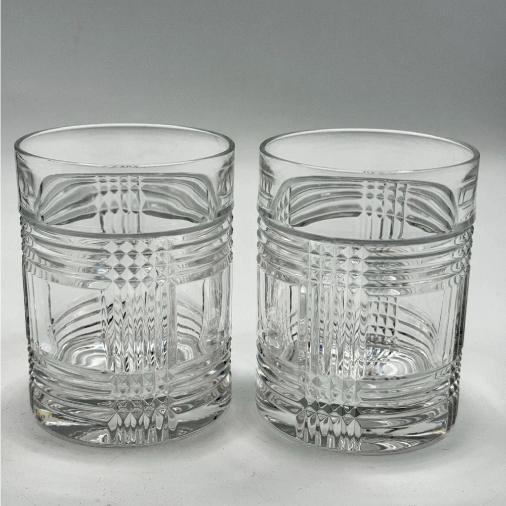 Ralph Lauren rocks glasses Glen Plaid pattern - set of 2